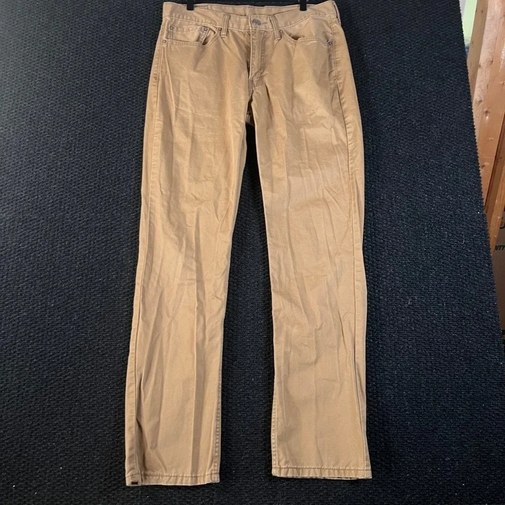 Levis 514 Straight Fit Mens Pants Brown Khaki‎ Tan Cotton W34 L34 S40196